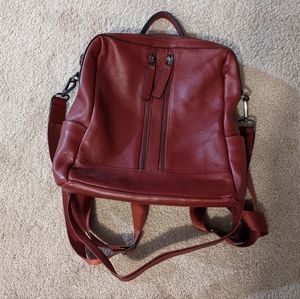 Leather backpack purse